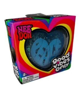 Schylling Needoh Good Vibes Only Peace Blue Stress Ball New in Sealed Box